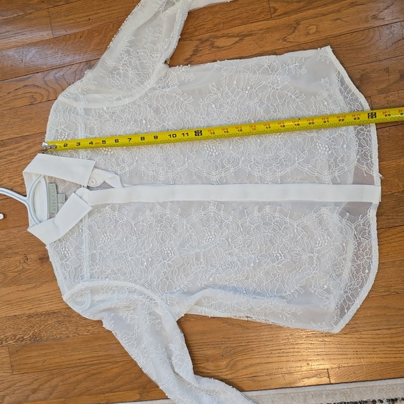 RYEGRASS BRAND WOMEN'S SHEER WHITE FRONT BUTTON BLOUSE TOP SIZE SMALL - Picture 11 of 16